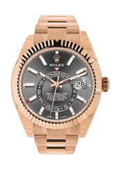 Rolex Sky Dweller Dark Rhodium Dial 18Kt Everose Gold Mens Watch 326935